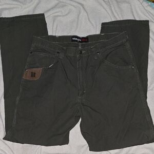 Wrangler Riggs Workwear Mens Dark Olive Pants 36 X 32